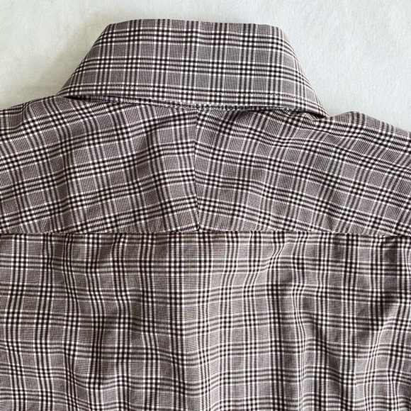 Peter Millar 100% Cotton Light Brown Plaid Long Sleeve Button Down‎ size Medium - Picture 10 of 11